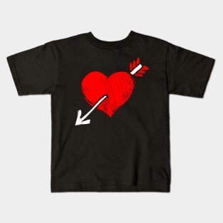 Heart Arrow Love Couple Kids T-Shirt